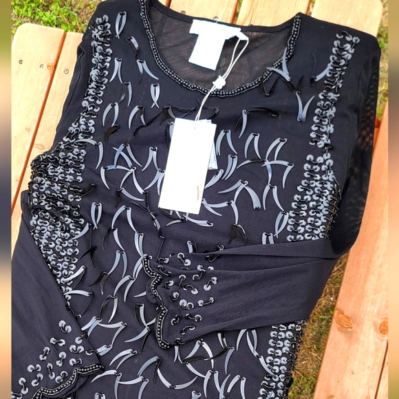 NWT beaded black top - Picture 7 of 8